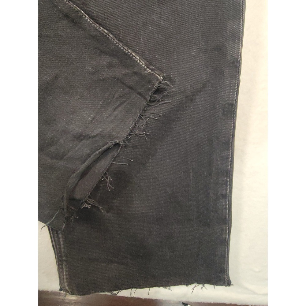 American Eagle Super High-Rise Baggy Straight Jeans Sz 14 X-Long‎ Black Strigid - Picture 8 of 11